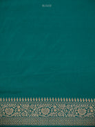 Teal Green Brocade Crepe Silk Handloom Banarasi Saree - Sacred Weaves