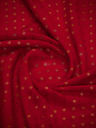Maroon Zari Booti Crepe Silk Handloom Banarasi Saree - Sacred Weaves