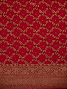 Maroon Zari Booti Crepe Silk Handloom Banarasi Saree - Sacred Weaves