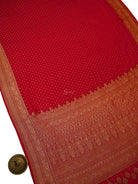 Maroon Zari Booti Crepe Silk Handloom Banarasi Saree - Sacred Weaves
