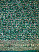 Teal Green Zari Booti Crepe Silk Handloom Banarasi Saree - Sacred Weaves