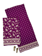 Purple Sona Roopa Booti Khaddi Georgette Handloom Banarasi Suit - Sacred Weaves