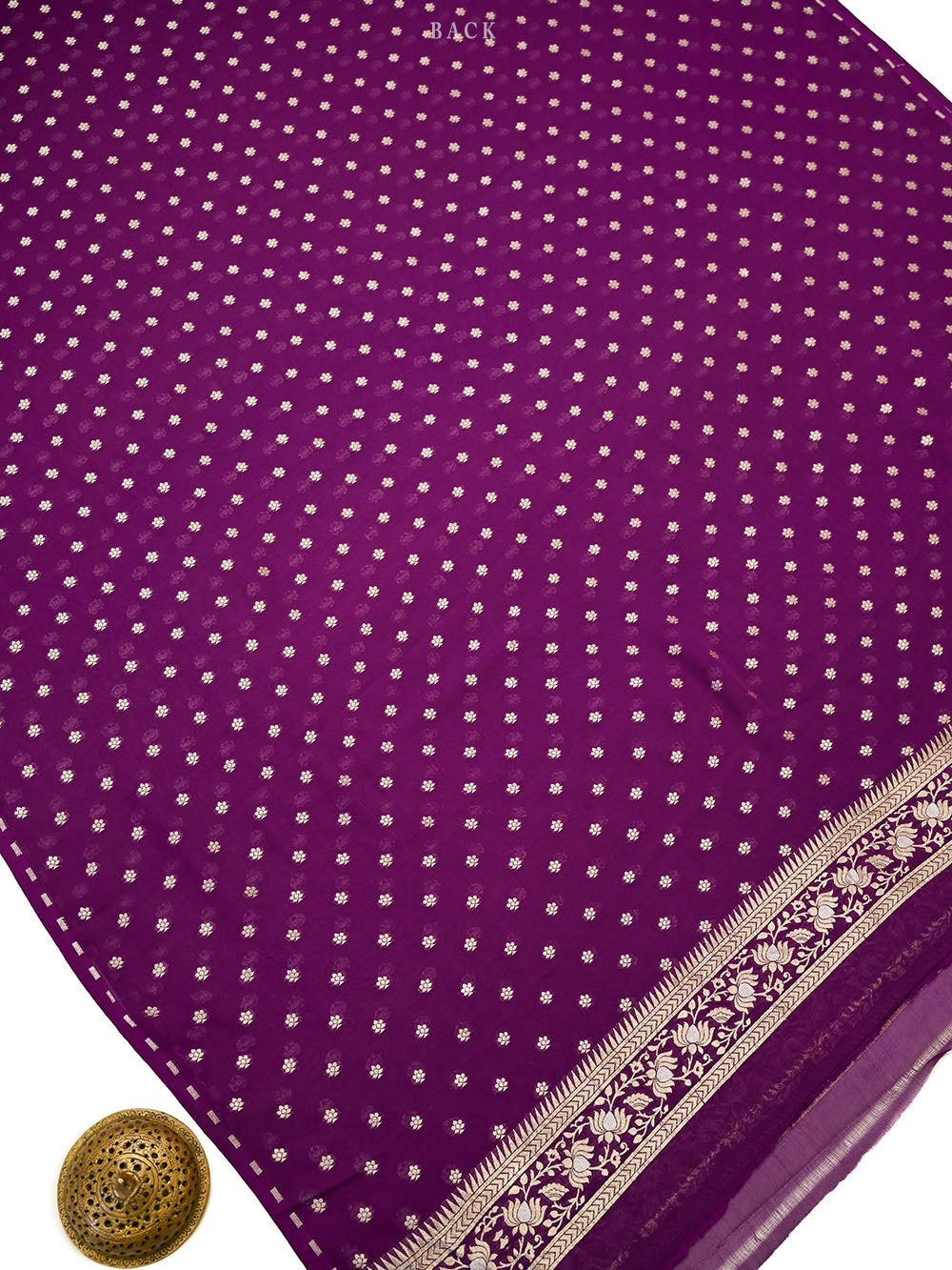 Purple Sona Roopa Booti Khaddi Georgette Handloom Banarasi Suit - Sacred Weaves