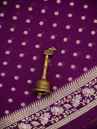 Purple Sona Roopa Booti Khaddi Georgette Handloom Banarasi Suit - Sacred Weaves