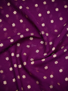 Purple Sona Roopa Booti Khaddi Georgette Handloom Banarasi Suit - Sacred Weaves