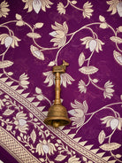 Purple Sona Roopa Booti Khaddi Georgette Handloom Banarasi Suit - Sacred Weaves