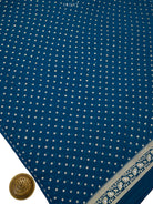 Midnight Blue Sona Roopa Booti Khaddi Georgette Handloom Banarasi Suit - Sacred Weaves