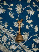 Midnight Blue Sona Roopa Booti Khaddi Georgette Handloom Banarasi Suit - Sacred Weaves