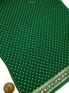 Bottle Green Sona Roopa Booti Khaddi Georgette Handloom Banarasi Suit - Sacred Weaves