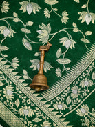 Bottle Green Sona Roopa Booti Khaddi Georgette Handloom Banarasi Suit - Sacred Weaves