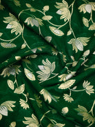 Bottle Green Sona Roopa Booti Khaddi Georgette Handloom Banarasi Suit - Sacred Weaves
