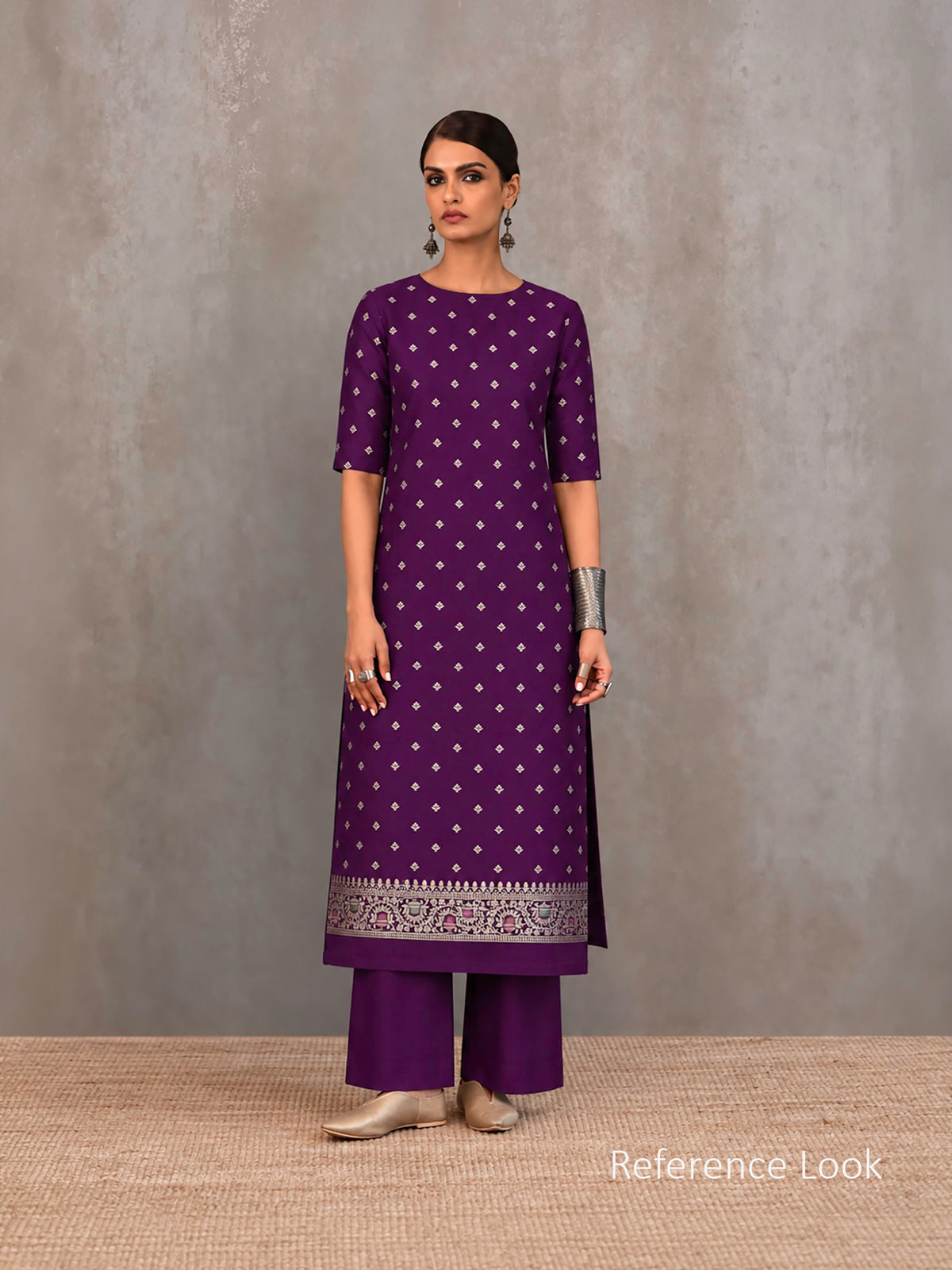 Purple Meenakari Crepe Silk Handloom Banarasi Suit - Sacred Weaves