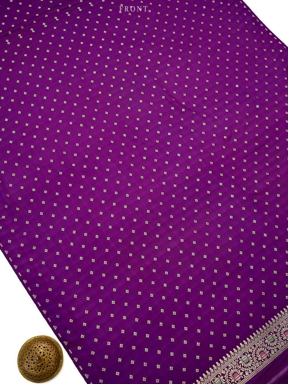 Purple Meenakari Crepe Silk Handloom Banarasi Suit - Sacred Weaves