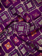 Purple Meenakari Crepe Silk Handloom Banarasi Suit - Sacred Weaves