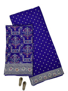 Royal Blue Meenakari Crepe Silk Handloom Banarasi Suit - Sacred Weaves