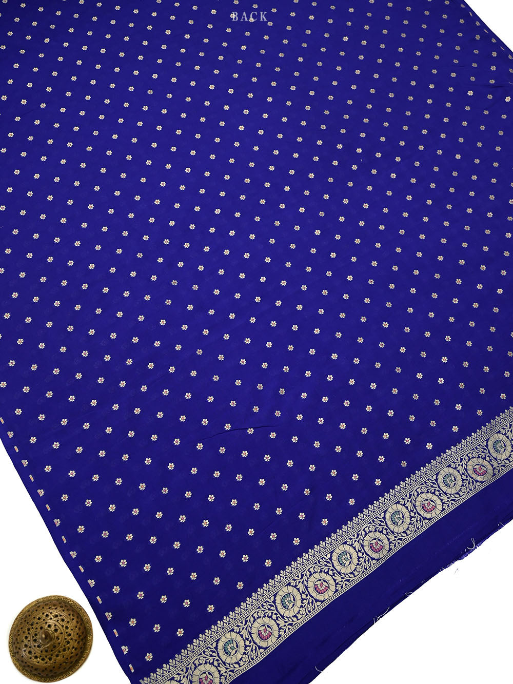Royal Blue Meenakari Crepe Silk Handloom Banarasi Suit - Sacred Weaves