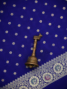 Royal Blue Meenakari Crepe Silk Handloom Banarasi Suit - Sacred Weaves