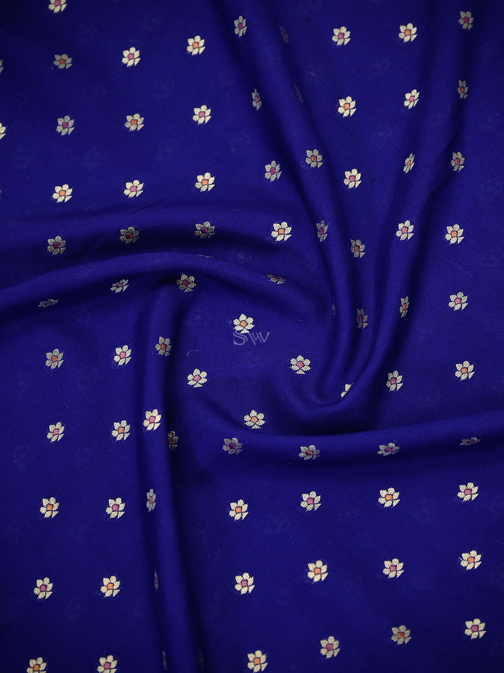 Royal Blue Meenakari Crepe Silk Handloom Banarasi Suit - Sacred Weaves