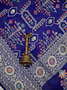 Royal Blue Meenakari Crepe Silk Handloom Banarasi Suit - Sacred Weaves