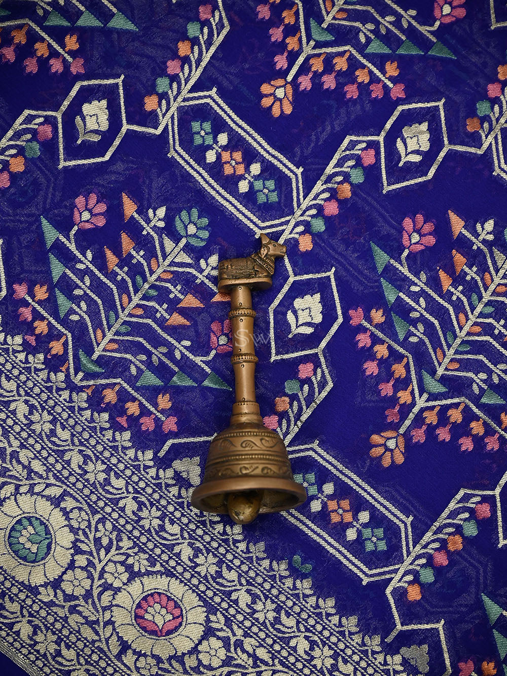 Royal Blue Meenakari Crepe Silk Handloom Banarasi Suit - Sacred Weaves