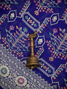 Royal Blue Meenakari Crepe Silk Handloom Banarasi Suit - Sacred Weaves
