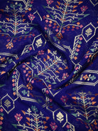 Royal Blue Meenakari Crepe Silk Handloom Banarasi Suit - Sacred Weaves