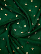 Bottle Green Meenakari Crepe Silk Handloom Banarasi Suit - Sacred Weaves