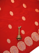Red Floral Booti Satin Silk Handloom Banarasi Suit - Sacred Weaves