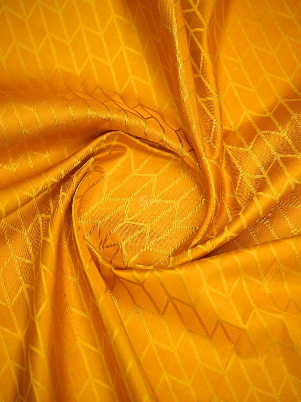 Mustard Floral Booti Satin Silk Handloom Banarasi Suit - Sacred Weaves