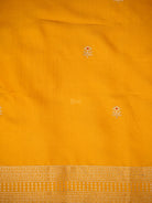 Mustard Floral Booti Satin Silk Handloom Banarasi Suit - Sacred Weaves
