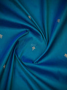 Green Blue Plain Katan Silk Handloom Banarasi Suit - Sacred Weaves