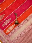 Red Magenta Rangkat Moonga Tussar Silk Handloom Banarasi Saree - Sacred Weaves