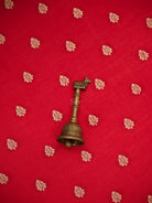 Red Zari Booti Moonga Tussar Silk Handloom Banarasi Suit - Sacred Weaves