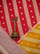 Red Zari Booti Moonga Tussar Silk Handloom Banarasi Suit - Sacred Weaves
