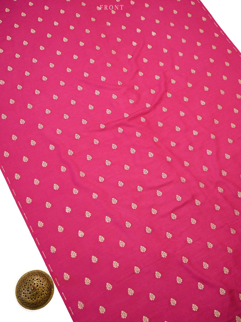 Magenta Zari Booti Moonga Tussar Silk Handloom Banarasi Suit - Sacred Weaves