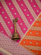 Magenta Zari Booti Moonga Tussar Silk Handloom Banarasi Suit - Sacred Weaves