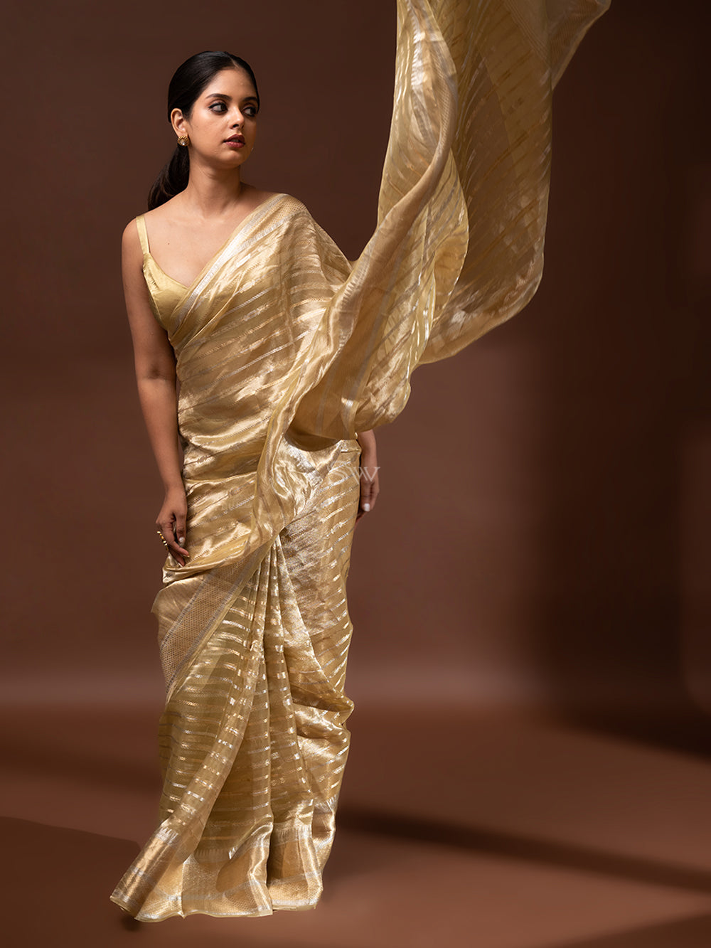 Pastel Yellow Tissue Handloom Banarasi Saree - Sacred Weaves