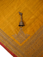 Mustard Booti Dupion Silk Handloom Banarasi Suit - Sacred Weaves