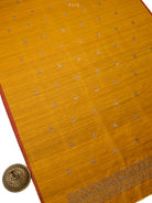 Mustard Booti Dupion Silk Handloom Banarasi Suit - Sacred Weaves