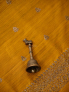 Mustard Booti Dupion Silk Handloom Banarasi Suit - Sacred Weaves