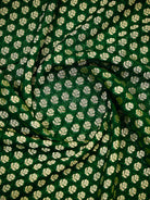 Bottle Green Booti Khaddi Georgette Handloom Banarasi Saree - Sacred Weaves