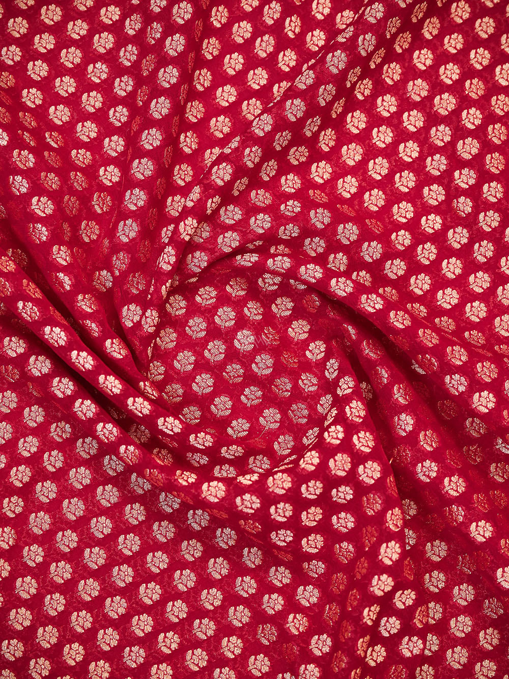 Dark Pink Booti Khaddi Georgette Handloom Banarasi Saree - Sacred Weaves