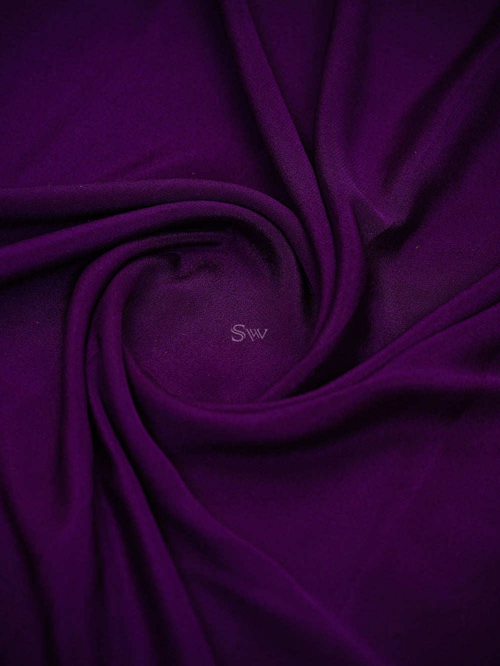 Purple Peach Plain Crepe Silk Handloom Banarasi Saree - Sacred Weaves