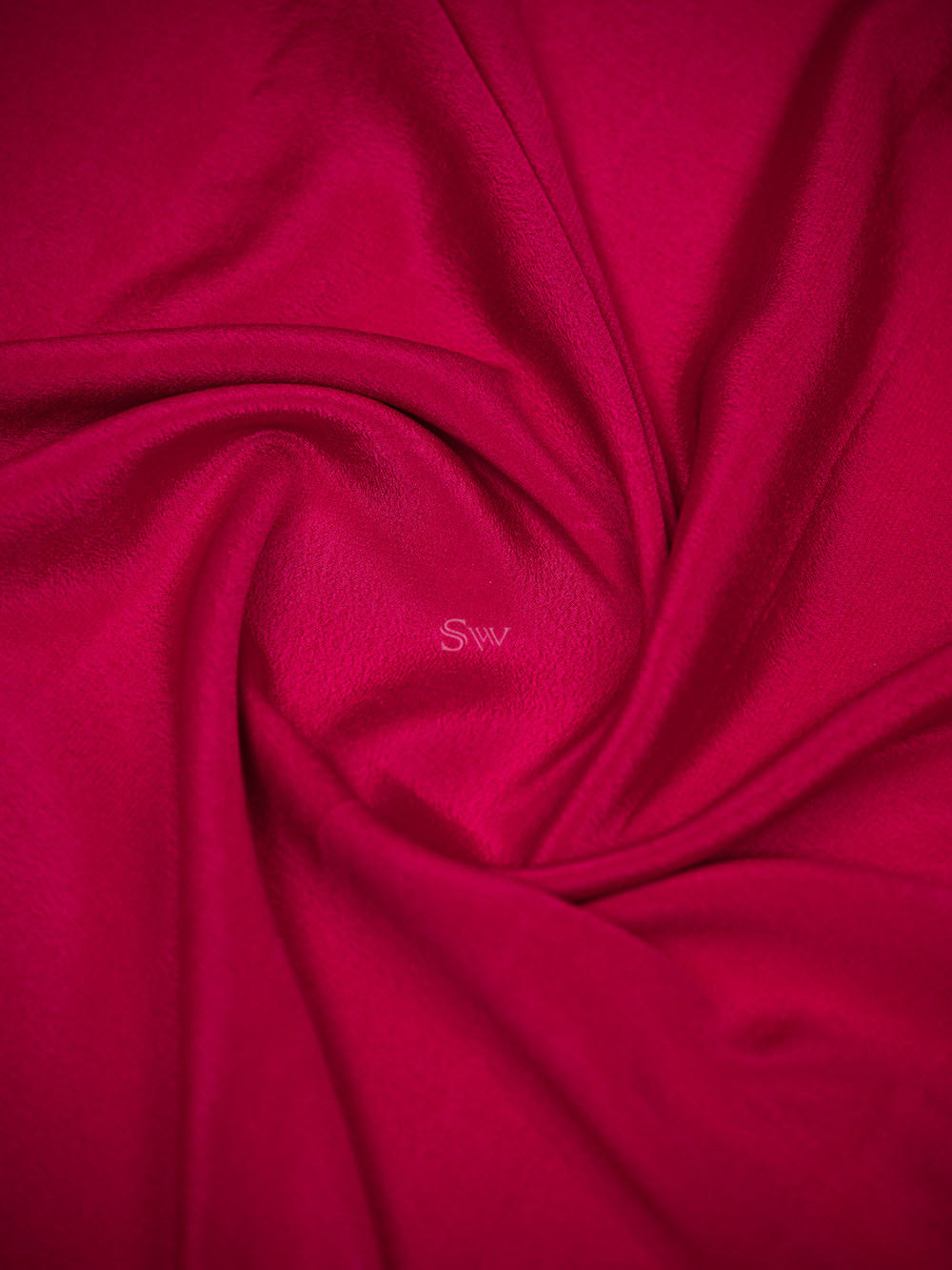 Dark Pink Peach Plain Crepe Silk Handloom Banarasi Saree - Sacred Weaves