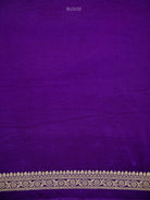 Purple Zari Boota Satin Silk Handloom Banarasi Saree - Sacred Weaves