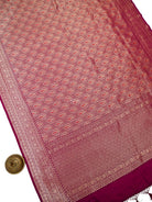 Dark Magenta Brocade Silk Meenakari Handloom Banarasi Saree - Sacred Weaves