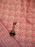 Dark Magenta Brocade Silk Meenakari Handloom Banarasi Saree - Sacred Weaves