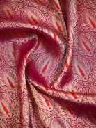 Dark Magenta Brocade Silk Meenakari Handloom Banarasi Saree - Sacred Weaves