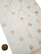 Off White Booti Katan Silk Handloom Banarasi Suit - Sacred Weaves