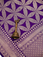 Purple Silk Zari Brocade Handloom Banarasi Saree - Sacred Weaves